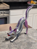 Fox Alebrije Mexican Art of Oaxaca Mexico, Handmade Home Decor Original Wood Sculpture, Unique Carved Animal Statue, Fox Sculpture Art