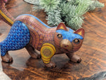 Badger Alebrije Figurine Handmade Home Decor, Mexican Folk Art Original Wood Sculpture, Carved Animal as Unique Gifts, Badger Statue