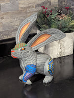Rabbit Alebrije Art | Handmade Home Decor Folk Art from Oaxaca Mexico, Original Wood Sculpture, Carved Animals, Unique Rabbit
