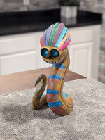 Snake Alebrije Fusion Art | Handmade Home Decor, Folk Art Original Wood Sculpture from Oaxaca Mexico, Unique Carved Animal Snake Statue