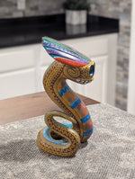 Snake Alebrije Fusion Art | Handmade Home Decor, Folk Art Original Wood Sculpture from Oaxaca Mexico, Unique Carved Animal Snake Statue