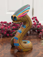 Snake Alebrije Fusion Art | Handmade Home Decor, Folk Art Original Wood Sculpture from Oaxaca Mexico, Unique Carved Animal Snake Statue