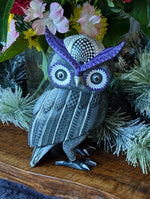 Owl Alebrije Figurine | Hand Carved & Hand Painted Wooden Sculpture, Original Folk Art of Oaxaca Mexico is Unique and Collectible Home Decor