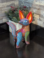Fox Alebrije Mexican Art of Oaxaca Mexico, Handmade Home Decor Original Wood Sculpture, Unique Carved Animal Statue, Fox Sculpture Art