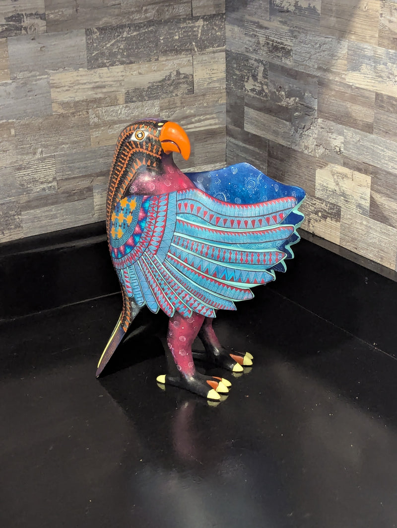 Handcrafted Oaxacan Alebrije Eagle Figurine | Hand Painted Mexican Folk Art | Copal Wood Carving Sculpture