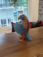 Hand-Carved Alebrije Eagle Statue | Hand-Painted Oaxacan Wood Bird Sculpture
