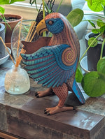 Hand-Carved Alebrije Eagle Statue | Hand-Painted Oaxacan Wood Bird Sculpture