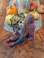 Handmade Oaxacan Alebrije Skunk Figurine | Hand-Carved & Hand Painted Mexican Folk Art Wood Animal Decor