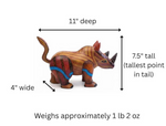 Handmade Oaxacan Rhino Alebrije Figurine | Hand Painted Mexican Folk Art | Copal Wood Carving Sculpture