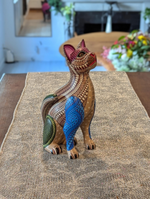 Cat Fusion Alebrije Figurine, Handmade Home Decor, Folk Art from Oaxaca Mexico, Original Wood Sculpture, Carved Animals, Unique Cat Statue