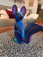 Fox Alebrije is Genuine Mexican Folk Art | Vibrant Handcraftsmanship on this Oaxacan Wood Carving is Superb, Collectible Home Decor