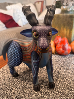Kudu Alebrije is Genuine Mexican Folk Art | Vibrant Handcraftsmanship on this Oaxacan Wood Carving is Superb, Collectible Home Decor