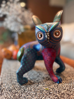 Fusion Owl Alebrije Figurine Handmade Home Decor, Folk Art from Oaxaca Mexico, Original Wood Sculpture Unique Fusion Statue Gift
