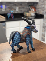 Kudu Alebrije is Genuine Mexican Folk Art | Vibrant Handcraftsmanship on this Oaxacan Wood Carving is Superb, Collectible Home Decor