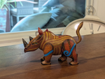 Rhino Alebrije is Genuine Mexican Folk Art | Vibrant Handcraftsmanship on this Oaxacan Wood Carving is Superb, Collectible Home Decor