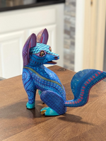 Fox Alebrije is Genuine Mexican Folk Art | Vibrant Handcraftsmanship on this Oaxacan Wood Carving is Superb, Collectible Home Decor