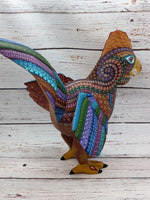 Rooster Alebrije Figurine, Handmade Home Decor, Oaxaca Mexico Folk Art, Original Wood Sculpture, Carved Animal, Unique Gifts, Rooster Statue
