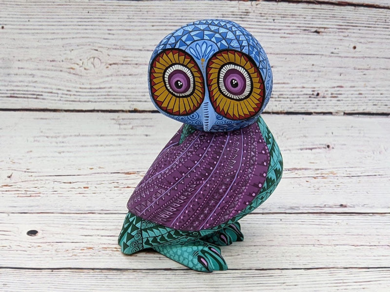 Owl Alebrije Figurine, Handmade Home Decor, Folk Art from Oaxaca Mexico, Original Wood Sculpture, Carved Animals, Unique Owl Statue Gift