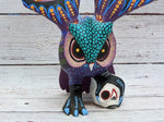Owl Alebrije, Oaxaca Mexico Folk Art, Handmade Home Decor, Original Wood Sculpture, Carved Animal, Unique Owl Gift, Geniune Original