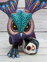 Owl Alebrije, Oaxaca Mexico Folk Art, Handmade Home Decor, Original Wood Sculpture, Carved Animal, Unique Owl Gift, Geniune Original