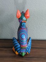 Dog Alebrije Figurine, Handmade Home Decor, Folk Art from Oaxaca Mexico, Original Wood Sculpture, Carved Animals, Unique Dog Statue Gift
