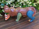 Hippo Alebrije Figurine, Handmade Home Decor, Folk Art from Oaxaca Mexico, Original Wood Sculpture, Carved Animals, Unique Hippo Statue Gift