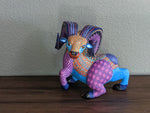 Ram Alebrije Figurine, Handmade Home Decor, Folk Art from Oaxaca Mexico, Original Wood Sculpture, Carved Animals, Unique Ram Statue Gift