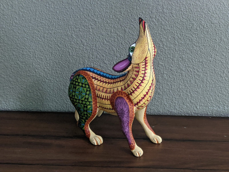 Wolf Alebrije Figurine, Handmade Home Decor, Folk Art from Oaxaca Mexico, Original Wood Sculpture, Carved Animals, Unique Wolf Statue Gift