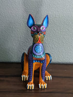 Dog Alebrije Figurine, Handmade Home Decor, Folk Art from Oaxaca Mexico, Original Wood Sculpture, Carved Animals, Unique Dog Statue Gift