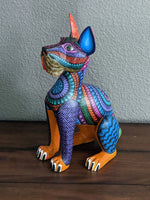 Dog Alebrije Figurine, Handmade Home Decor, Folk Art from Oaxaca Mexico, Original Wood Sculpture, Carved Animals, Unique Dog Statue Gift