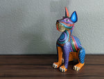 Dog Alebrije Figurine, Handmade Home Decor, Folk Art from Oaxaca Mexico, Original Wood Sculpture, Carved Animals, Unique Dog Statue Gift