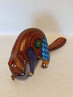 Beaver Alebrije, Repaired, Oaxaca Mexico Folk Art, Handmade Home Decor, Original Wood Sculpture, Carved Animal, Unique Gift Geniune Original
