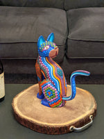 Cat Fusion Alebrije Figurine, Handmade Home Decor, Folk Art from Oaxaca Mexico, Original Wood Sculpture, Carved Animals, Unique Cat Statue