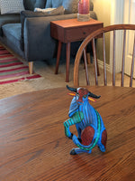 Bull Alebrije Figurine, Handmade Home Decor, Folk Art from Oaxaca Mexico, Original Wood Sculpture, Carved Animals, Unique Bull Statue Gift