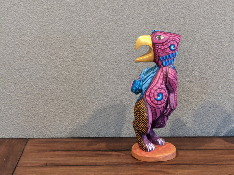 Eagle Fusion Alebrije Figurine, Handmade Home Decor, Folk Art from Oaxaca Mexico, Original Wood Sculpture, Unique Carved Animal Eagle Statue