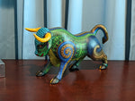 Bull Alebrije, Oaxaca Mexico Folk Art, Handmade Home Decor, Original Wood Sculpture, Carved Animal, Unique Genuine Original