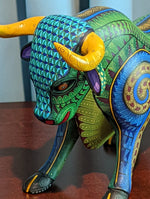 Bull Alebrije, Oaxaca Mexico Folk Art, Handmade Home Decor, Original Wood Sculpture, Carved Animal, Unique Genuine Original