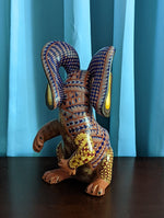 Rabbit Alebrije Figurine, Handmade Home Decor, Folk Art from Oaxaca Mexico, Original Wood Sculpture, Carved Animals, Unique Rabbit