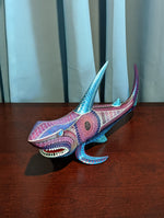 Shark Alebrije Figurine, Handmade Home Decor, Oaxaca Mexico FolkArt, Original Wood Sculpture, Carved Animal, Unique Gift, Shark Statue