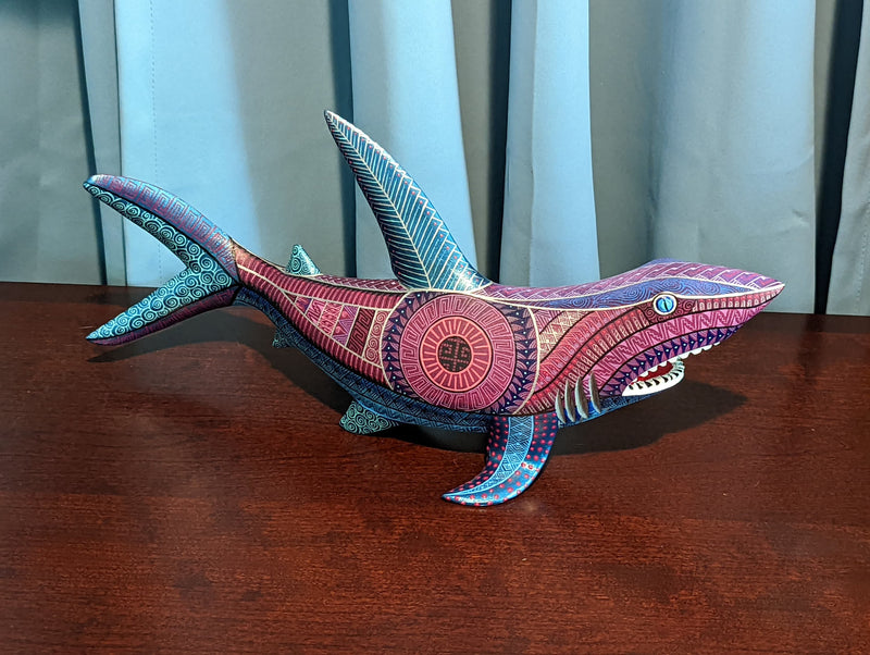 Shark Alebrije Figurine, Handmade Home Decor, Oaxaca Mexico FolkArt, Original Wood Sculpture, Carved Animal, Unique Gift, Shark Statue