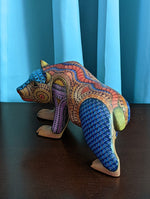 Bear Alebrije Art, Handmade Home Decor, Folk Art from Oaxaca Mexico, Original Wood Sculpture, Carved Animals, Unique Bear Statue Gif