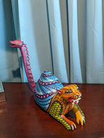 Jaguar Fusion Figurine, Handmade Home Decor, Folk Art from Oaxaca Mexico, Original Wood Sculpture, Carved Animals, Unique Jaguar Statue Gift