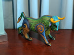 Bull Alebrije, Oaxaca Mexico Folk Art, Handmade Home Decor, Original Wood Sculpture, Carved Animal, Unique Genuine Original