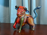 Bull Alebrije with Serpent Tail, Oaxaca Mexico Folk Art, Handmade Home Decor, Original Wood Sculpture, Carved Animal, Unique Gift, Genuine