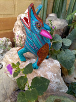 Wolf Alebrije Figurine, Handmade Home Decor, Folk Art from Oaxaca Mexico, Original Wood Sculpture, Carved Animals, Unique Wolf Statue Gift