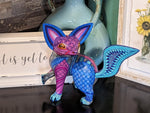 Fox Alebrije Art, Mexican Art of Oaxaca Mexico, Handmade Home Decor, Original Wood Sculpture, Unique Carved Animal Statue, Fox Sculpture Art