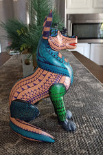 Wolf Alebrije Art, Mexican Wood Carving Home Decor, Handmade Animal Sculpture & Mexican Folk Art, Wolf Alebrije