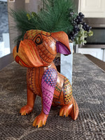 Bulldog Alebrije Art, Mexican Wood Carving Home Decor, Handmade Animal Sculpture & Mexican Folk Art, Dog Alebrije