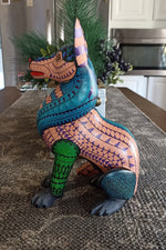 Wolf Alebrije Art, Mexican Wood Carving Home Decor, Handmade Animal Sculpture & Mexican Folk Art, Wolf Alebrije