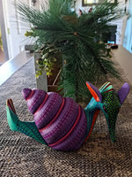 Snail Fusion Alebrije, Oaxaca Mexico Folk Art, Handmade Home Decor, Original Wood Sculpture, Carved Animal, Unique Gift